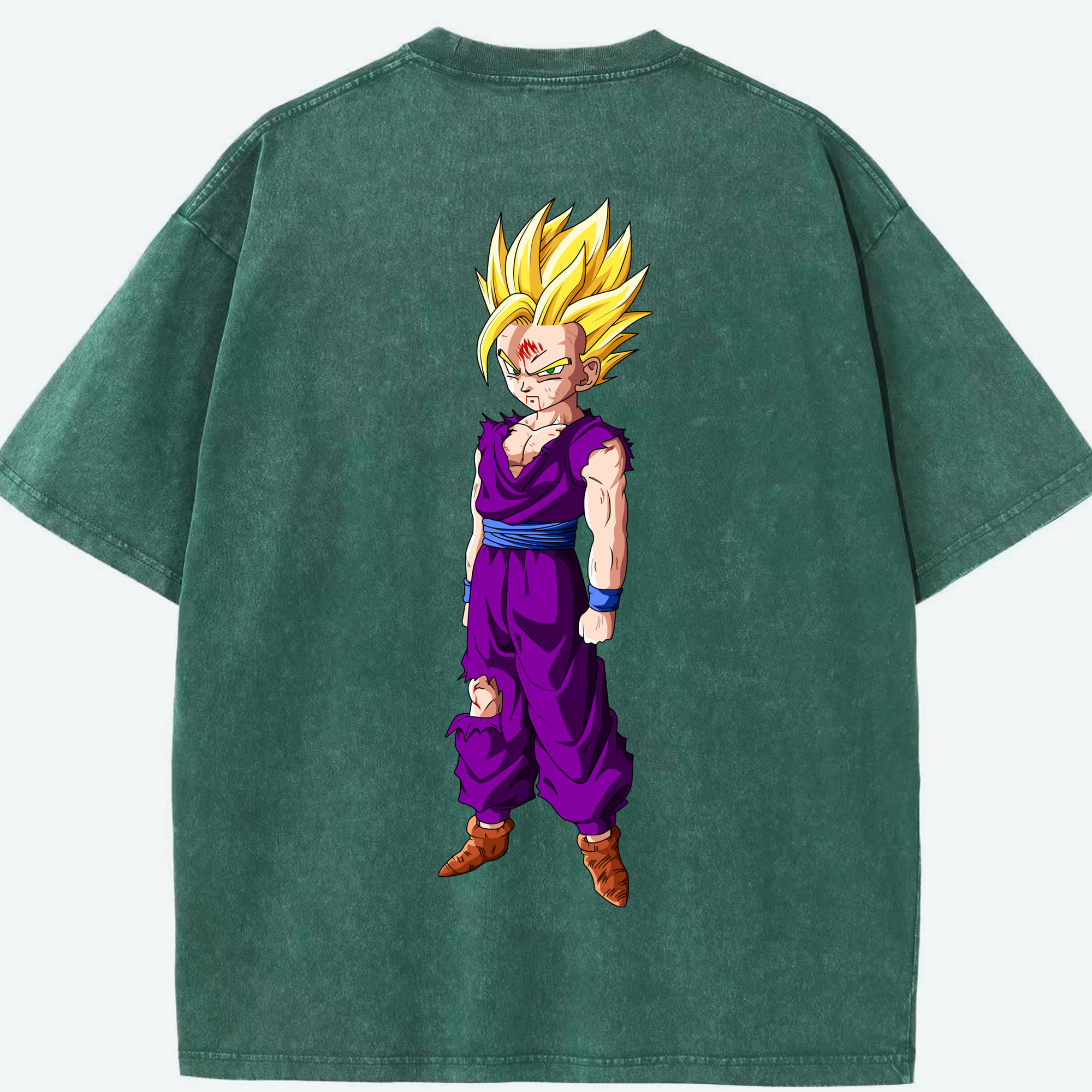 （画像用） ドラゴンボール 孫 悟飯（そんごはん）DRAGON BALL Son Gohan 綿100% ヴィンテージ風 半袖Tシャツ（背面プリント）